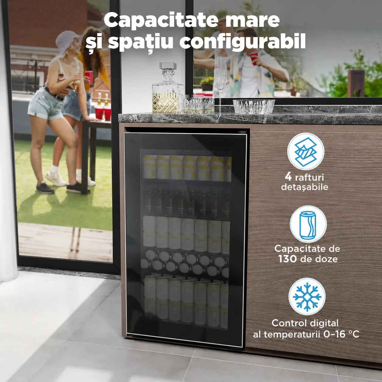 Glacier Home Frigider Premium 91 L cu control tactil digital — imaginea 2
